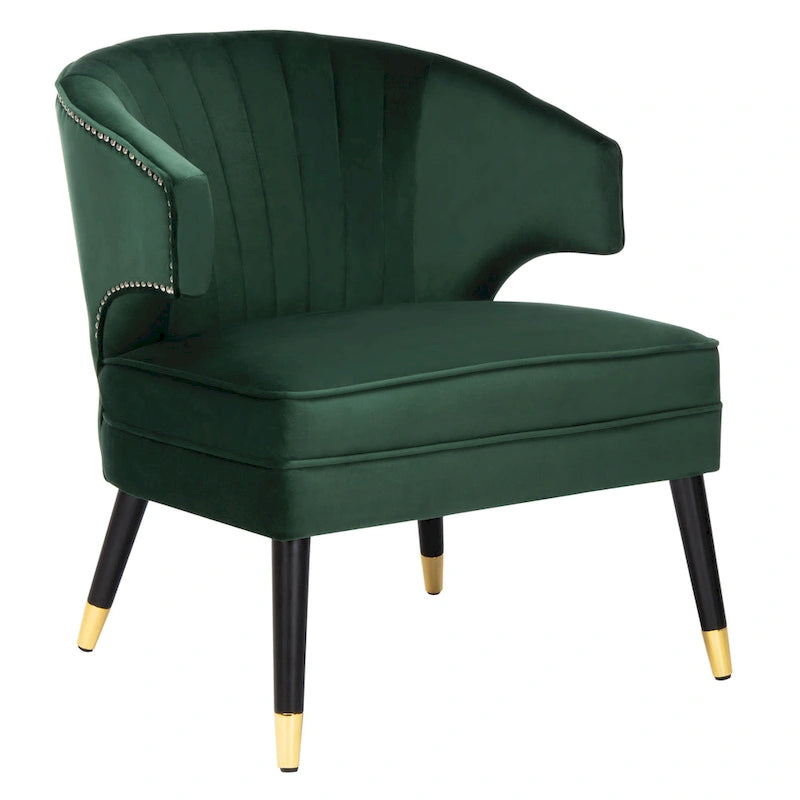 Fauteuil d'appoint en velours à oreilles - 26.8 x 28 x 31.9 - 27Lx28Px32H