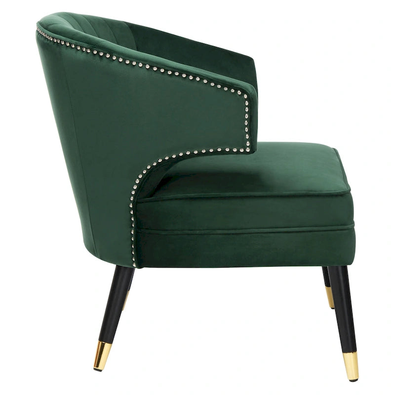 Fauteuil d'appoint en velours à oreilles - 26.8 x 28 x 31.9 - 27Lx28Px32H