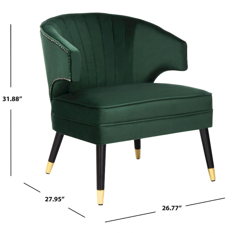 Fauteuil d'appoint en velours à oreilles - 26.8 x 28 x 31.9 - 27Lx28Px32H