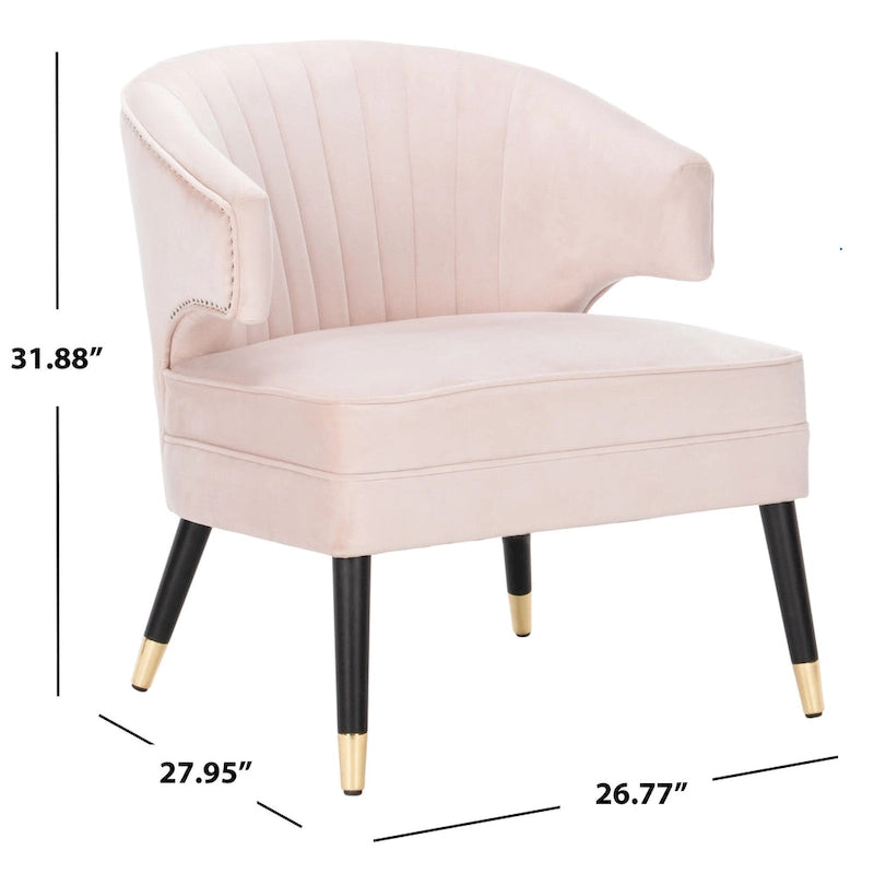 Fauteuil d'appoint en velours à oreilles - 26.8 x 28 x 31.9 - 27Lx28Px32H