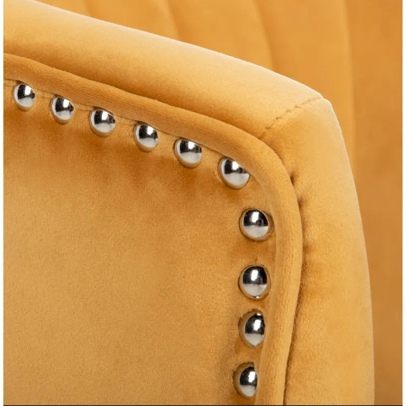 Fauteuil d'appoint en velours à oreilles - 26.8 x 28 x 31.9 - 27Lx28Px32H
