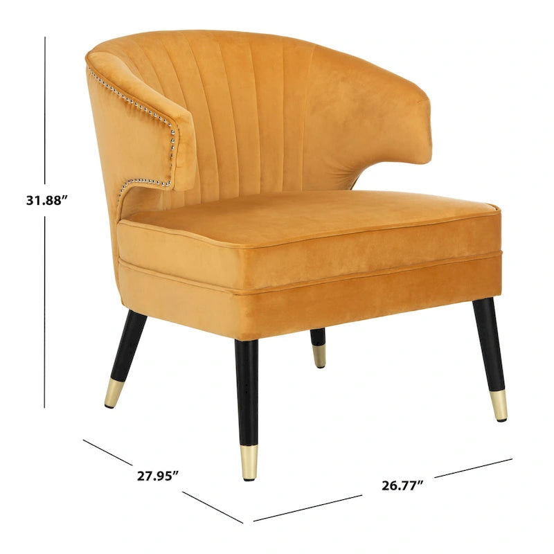 Fauteuil d'appoint en velours à oreilles - 26.8 x 28 x 31.9 - 27Lx28Px32H