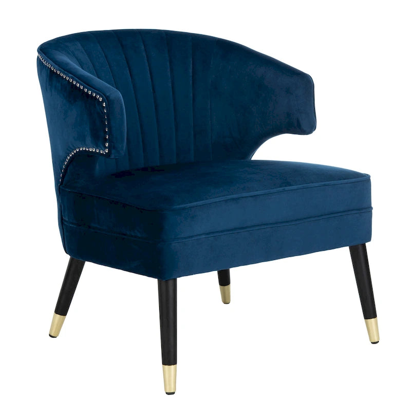 Fauteuil d'appoint en velours à oreilles - 26.8 x 28 x 31.9 - 27Lx28Px32H