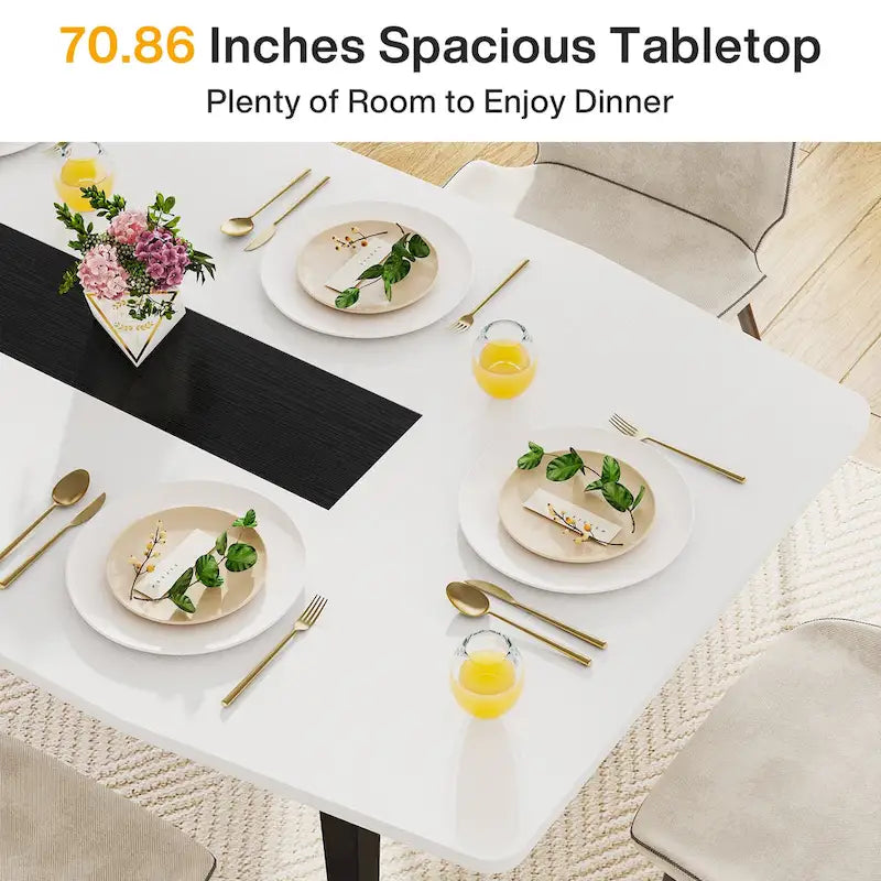 Grande table à manger de 180 cm pour 6 à 8 personnes