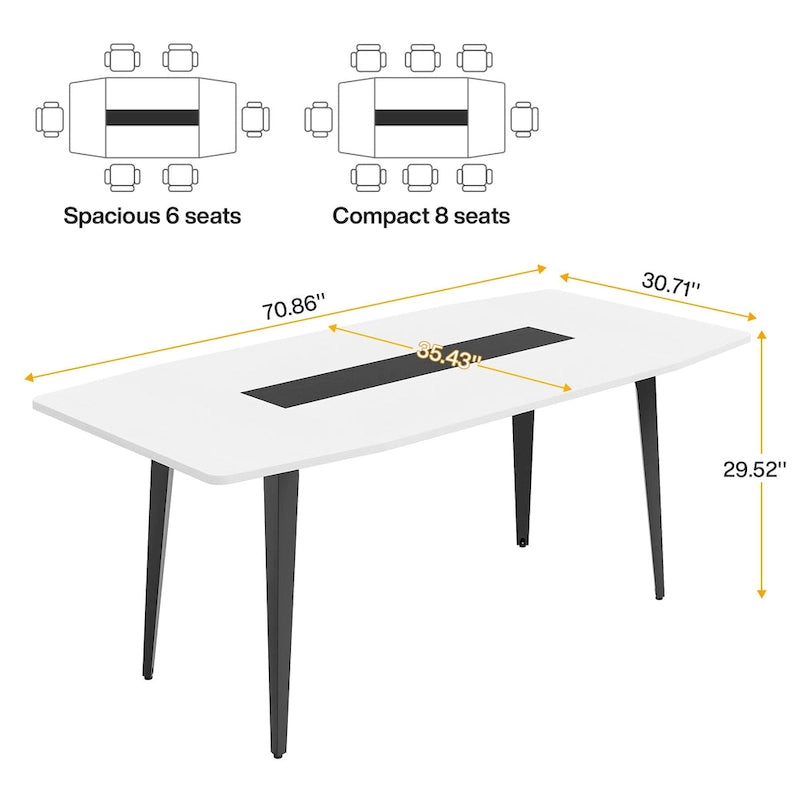 Grande table à manger de 180 cm pour 6 à 8 personnes