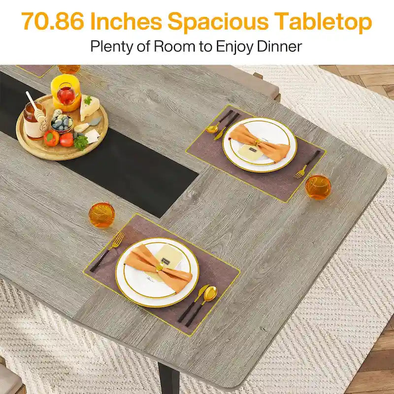 Grande table à manger de 180 cm pour 6 à 8 personnes