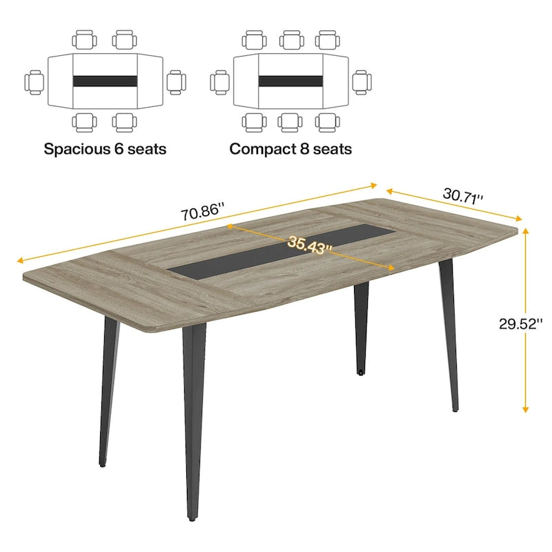 Grande table à manger de 180 cm pour 6 à 8 personnes