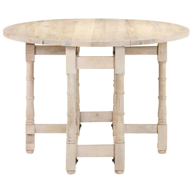 Table à manger ronde en manguier massif pour la cuisine et la salle à manger