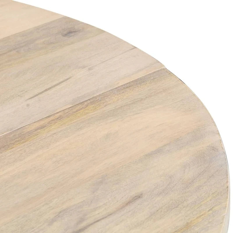 Table à manger ronde en manguier massif pour la cuisine et la salle à manger