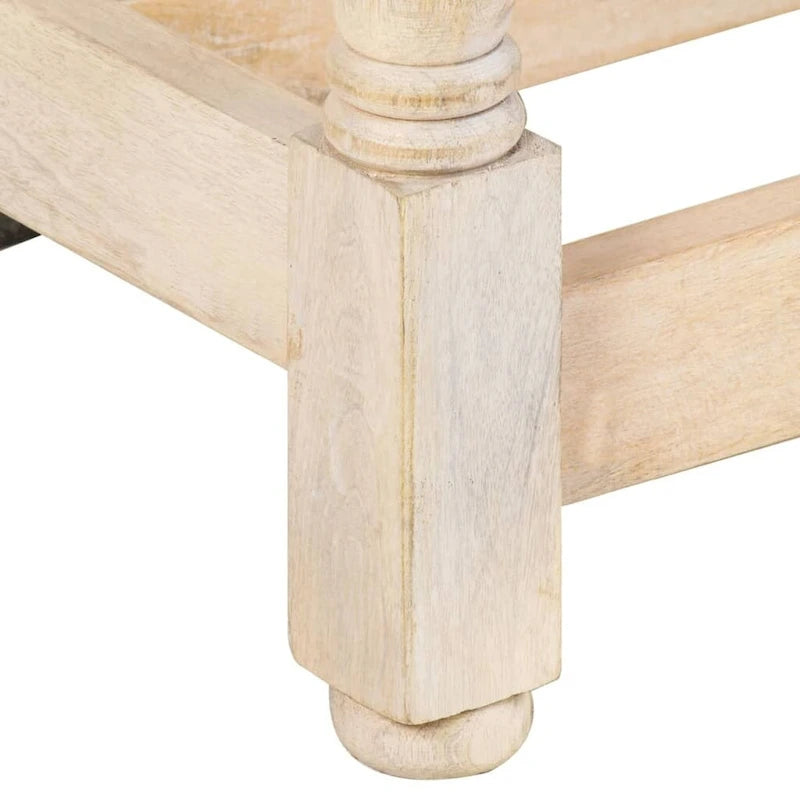 Table à manger ronde en manguier massif pour la cuisine et la salle à manger