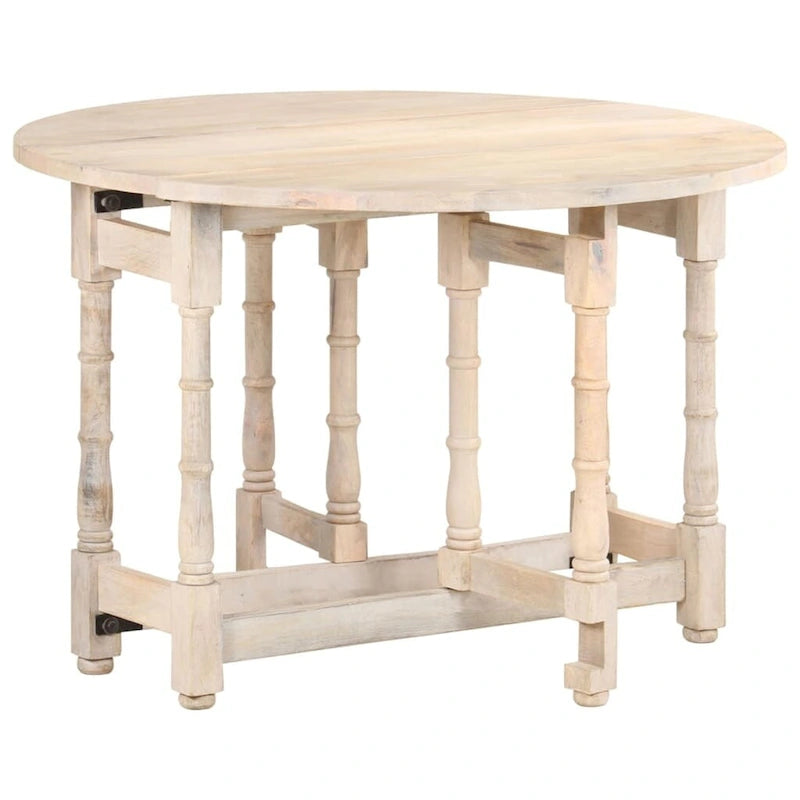 Table à manger ronde en manguier massif pour la cuisine et la salle à manger
