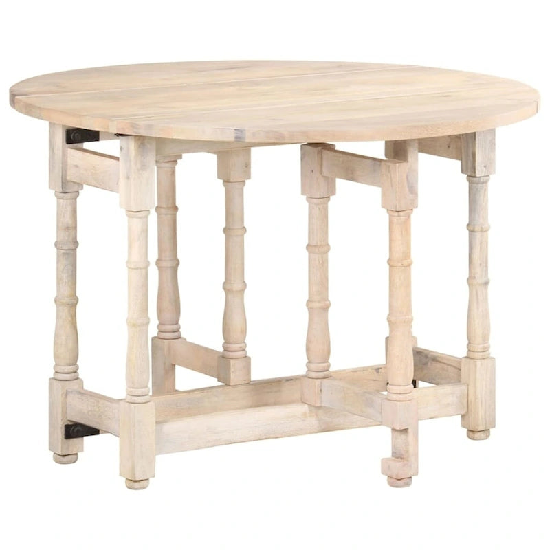 Table à manger ronde en manguier massif pour la cuisine et la salle à manger