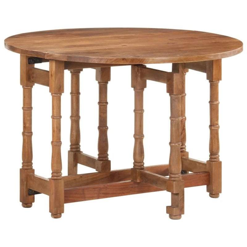 Table à manger ronde en manguier massif pour la cuisine et la salle à manger