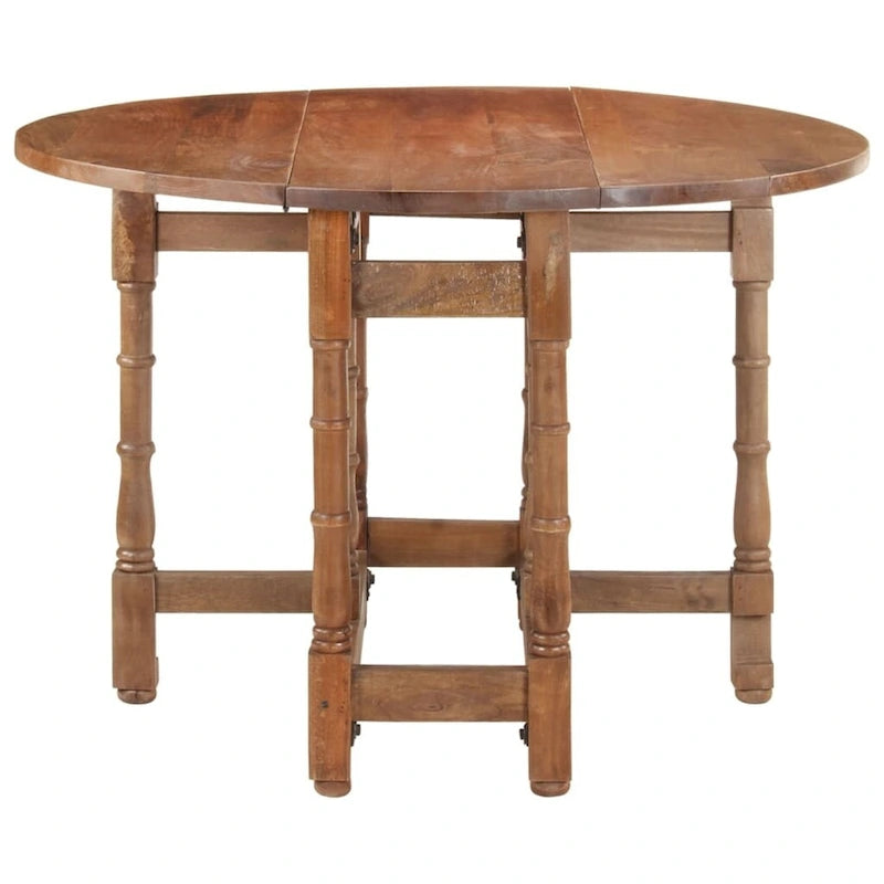 Table à manger ronde en manguier massif pour la cuisine et la salle à manger