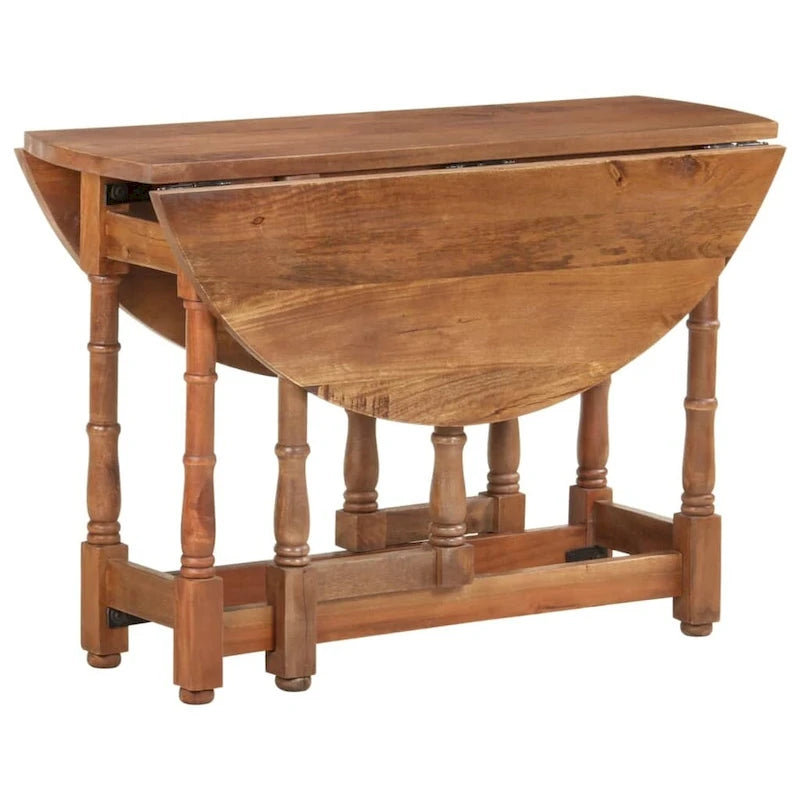 Table à manger ronde en manguier massif pour la cuisine et la salle à manger