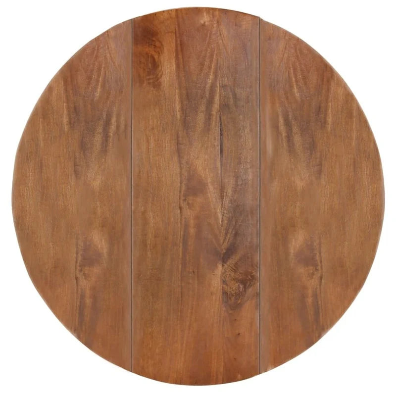 Table à manger ronde en manguier massif pour la cuisine et la salle à manger