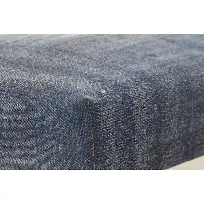 Banc rectangulaire bleu vieilli de 47 pouces de style antique