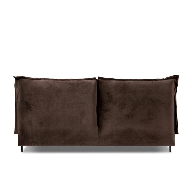 Lit rembourré bas avec tête de lit oreiller surdimensionnée pour chambre moderne et douillette