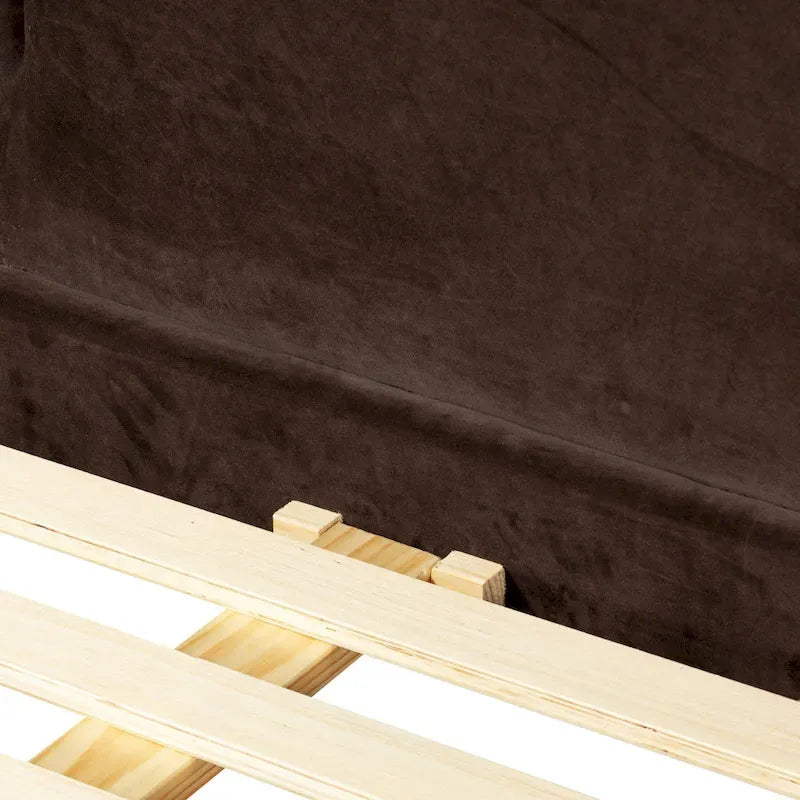 Lit rembourré bas avec tête de lit oreiller surdimensionnée pour chambre moderne et douillette