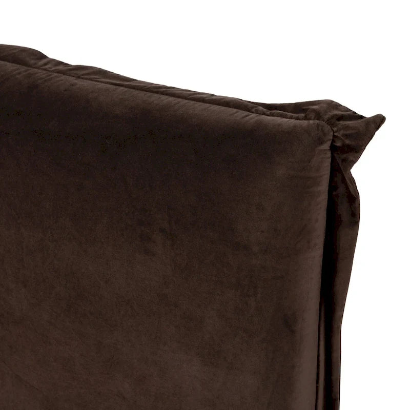 Lit rembourré bas avec tête de lit oreiller surdimensionnée pour chambre moderne et douillette