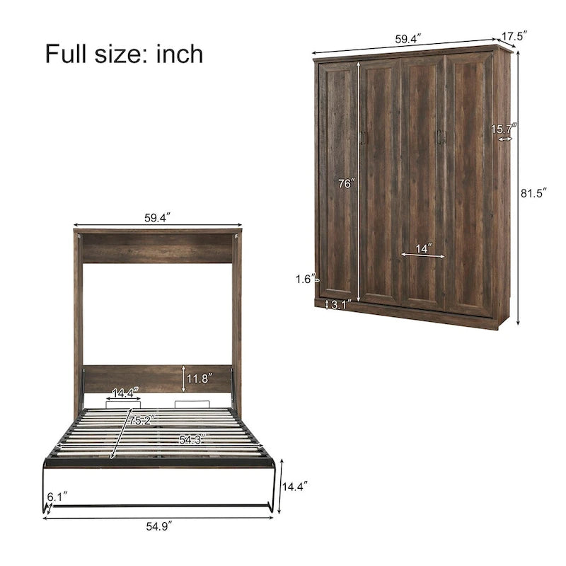 Lit mural Murphy avec armoire – Lit gain de place