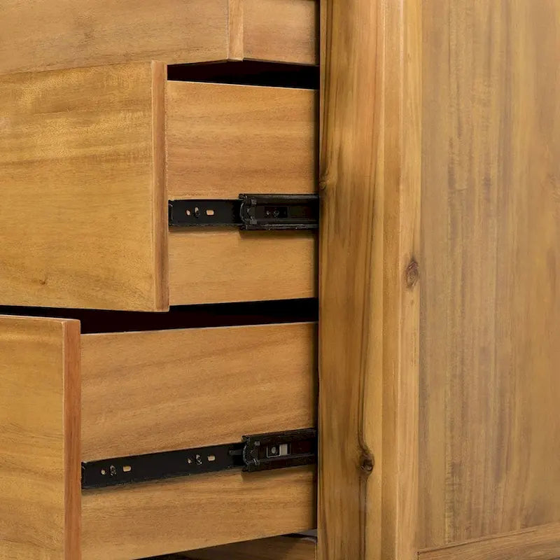 Commode de chambre en bois massif avec tiroirs, style fermette