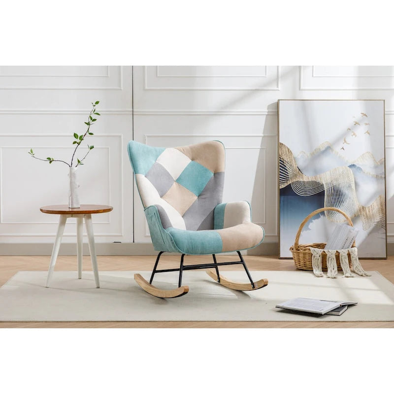 Fauteuil d'appoint moderne Patchwork pour salon, chambre, studio