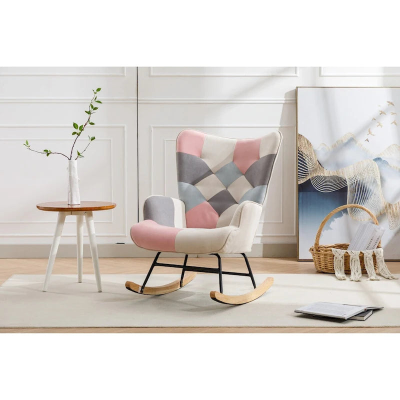 Fauteuil d'appoint moderne Patchwork pour salon, chambre, studio