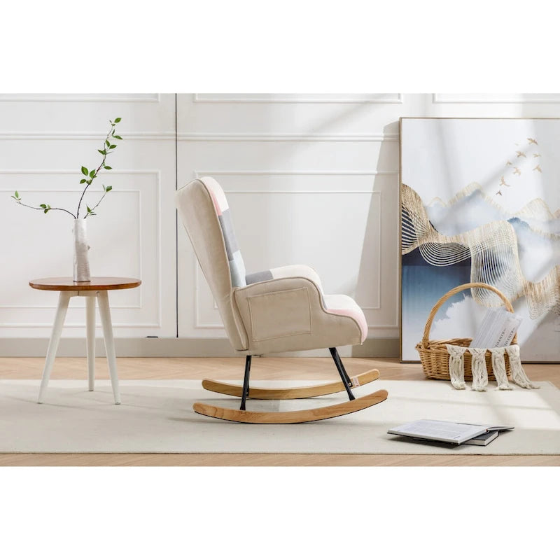 Fauteuil d'appoint moderne Patchwork pour salon, chambre, studio