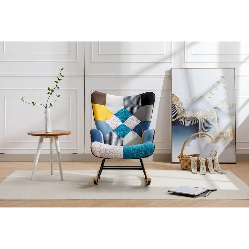 Fauteuil d'appoint moderne Patchwork pour salon, chambre, studio