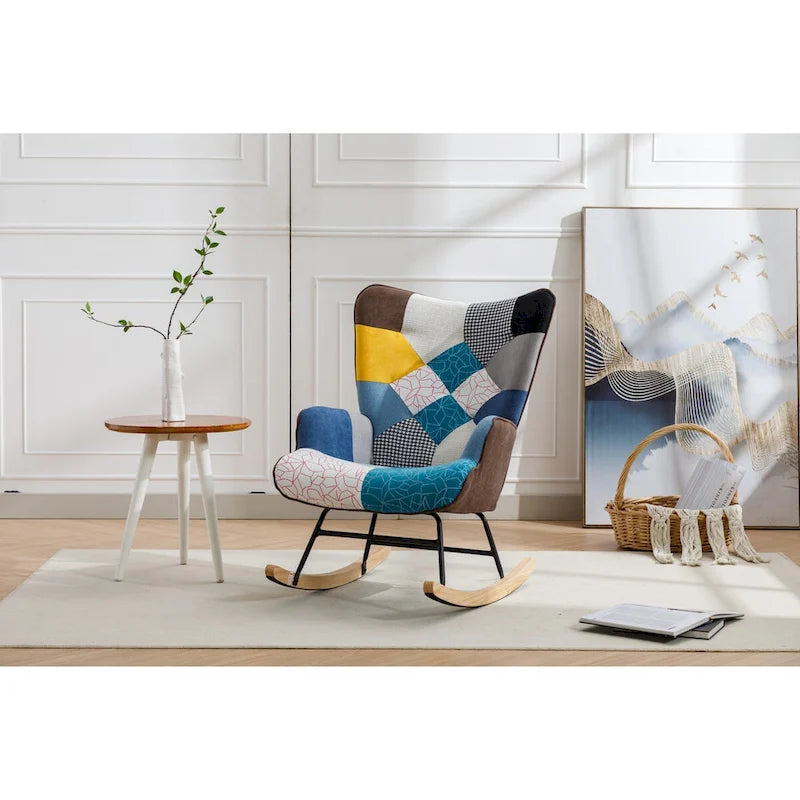 Fauteuil d'appoint moderne Patchwork pour salon, chambre, studio