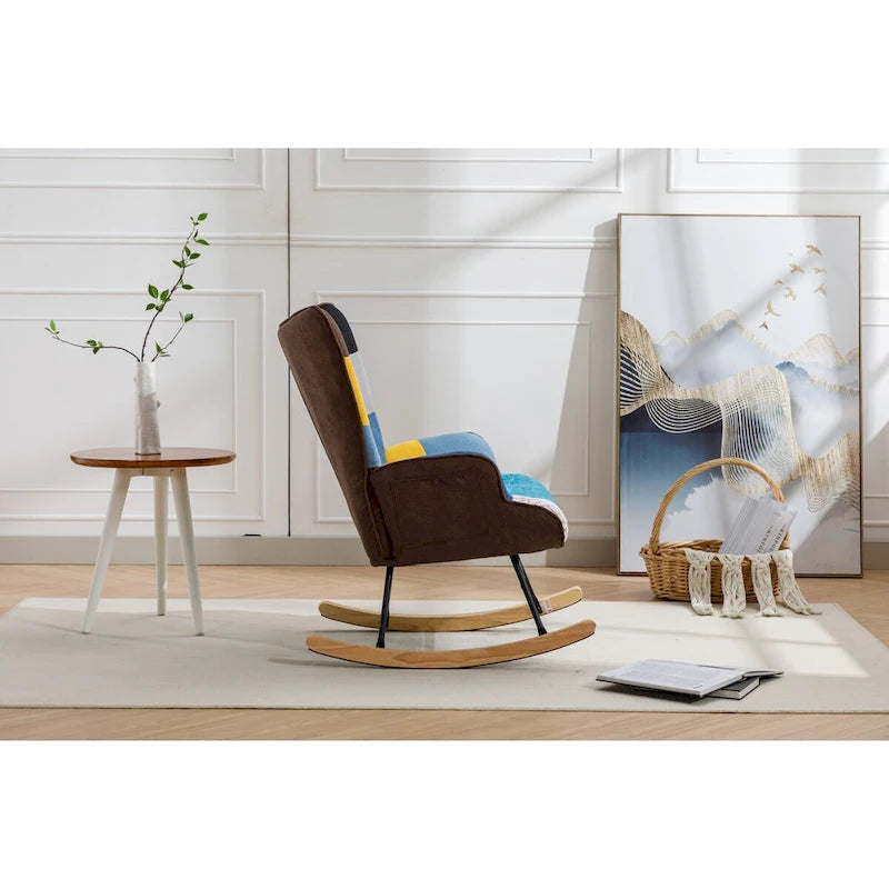 Fauteuil d'appoint moderne Patchwork pour salon, chambre, studio