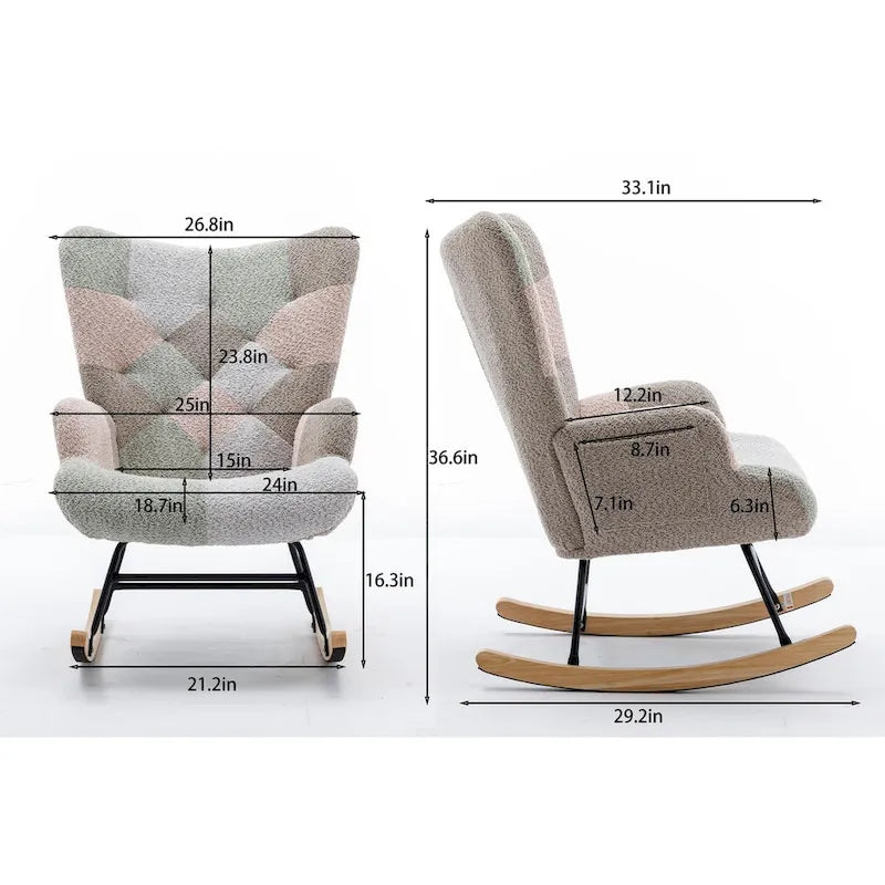 Fauteuil d'appoint moderne Patchwork pour salon, chambre, studio