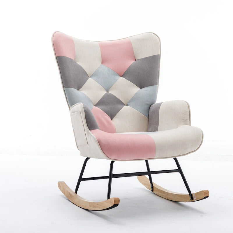 Fauteuil d'appoint moderne Patchwork pour salon, chambre, studio