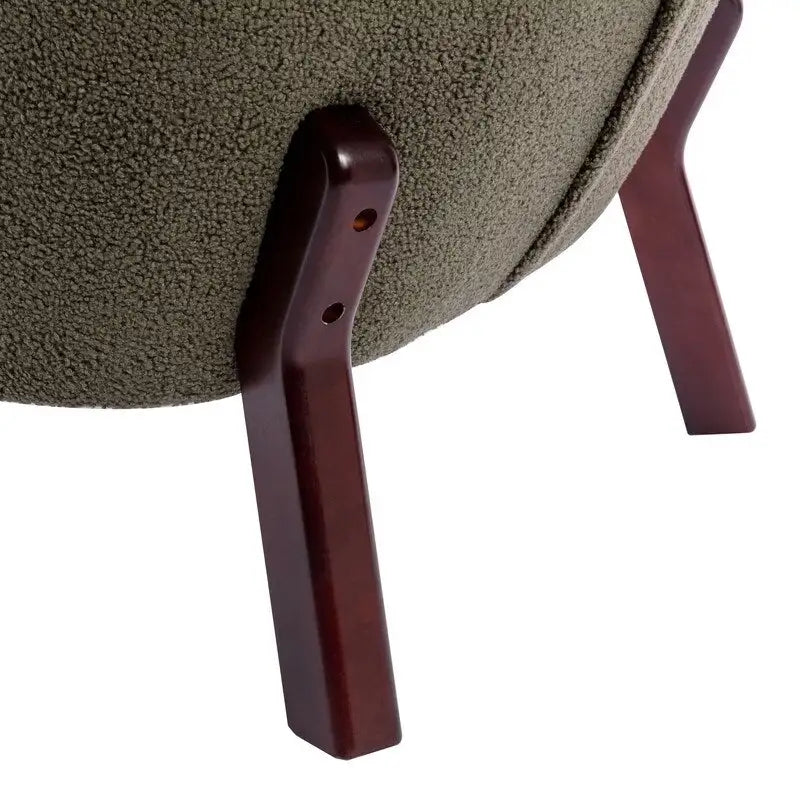 Fauteuil d'appoint, Fauteuil sans accoudoirs rembourré en peau d'agneau Sherpa, Fauteuil simple avec pieds en bois, Fauteuil de lecture moderne pour salon