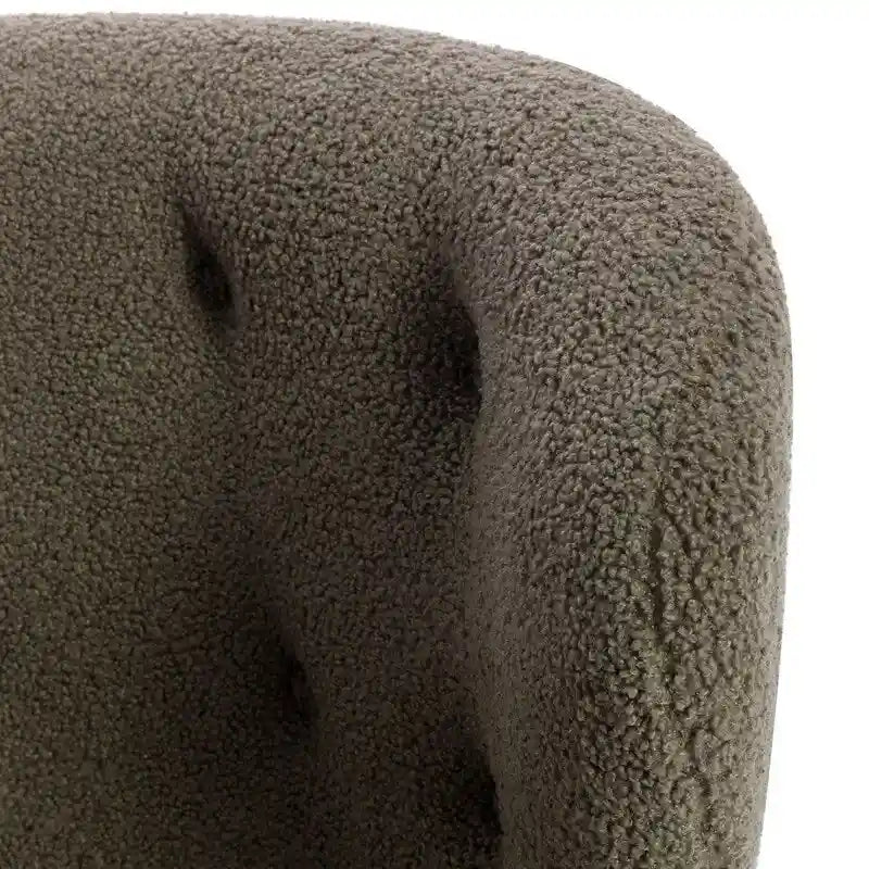 Fauteuil d'appoint, Fauteuil sans accoudoirs rembourré en peau d'agneau Sherpa, Fauteuil simple avec pieds en bois, Fauteuil de lecture moderne pour salon