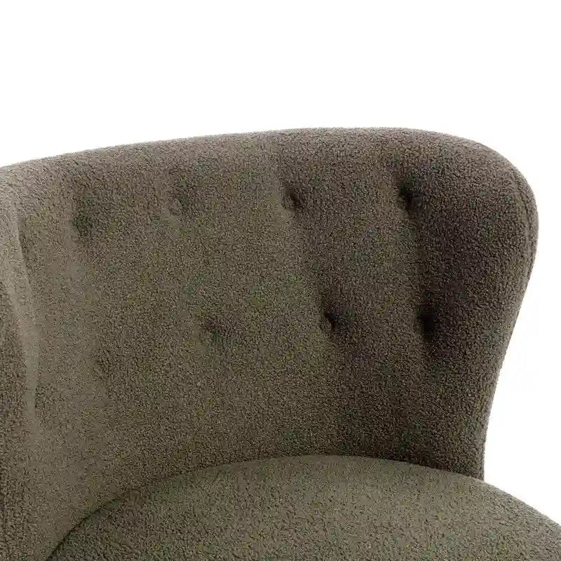 Fauteuil d'appoint, Fauteuil sans accoudoirs rembourré en peau d'agneau Sherpa, Fauteuil simple avec pieds en bois, Fauteuil de lecture moderne pour salon