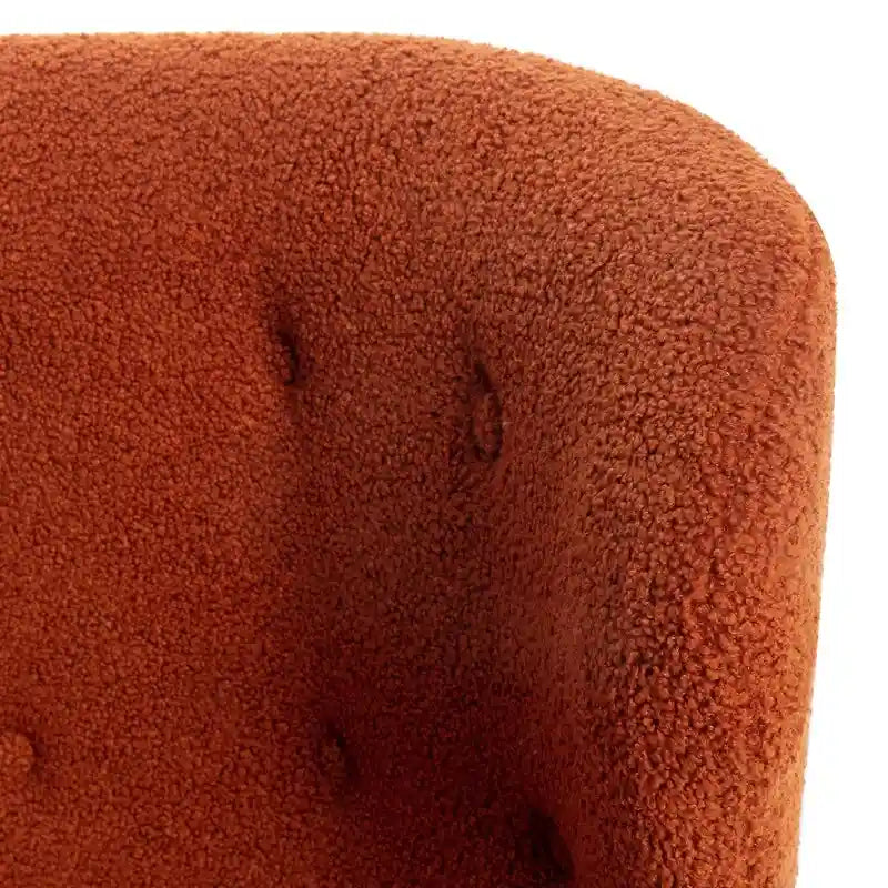 Fauteuil d'appoint, Fauteuil sans accoudoirs rembourré en peau d'agneau Sherpa, Fauteuil simple avec pieds en bois, Fauteuil de lecture moderne pour salon