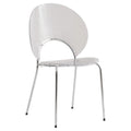 Chaise de salle à manger opulente en plastique avec piètement chromé