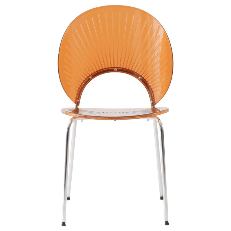 Chaise de salle à manger opulente en plastique avec piètement chromé