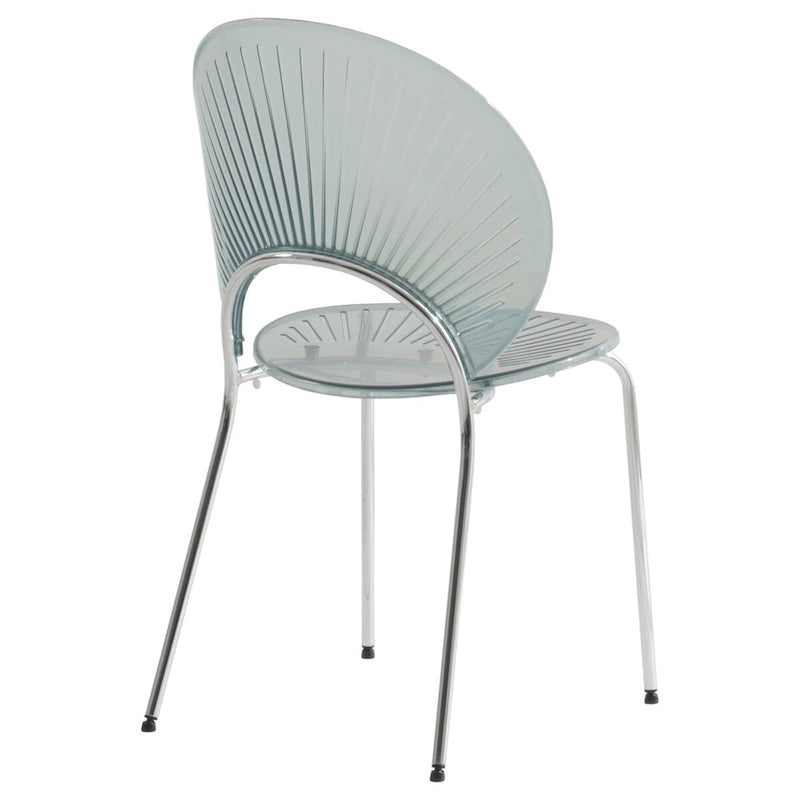 Chaise de salle à manger opulente en plastique avec piètement chromé