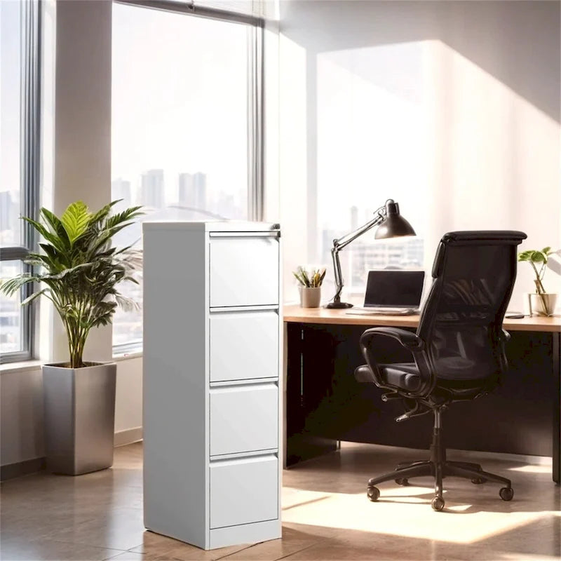Classeur vertical métallique à 4 tiroirs avec serrure pour le bureau et la maison