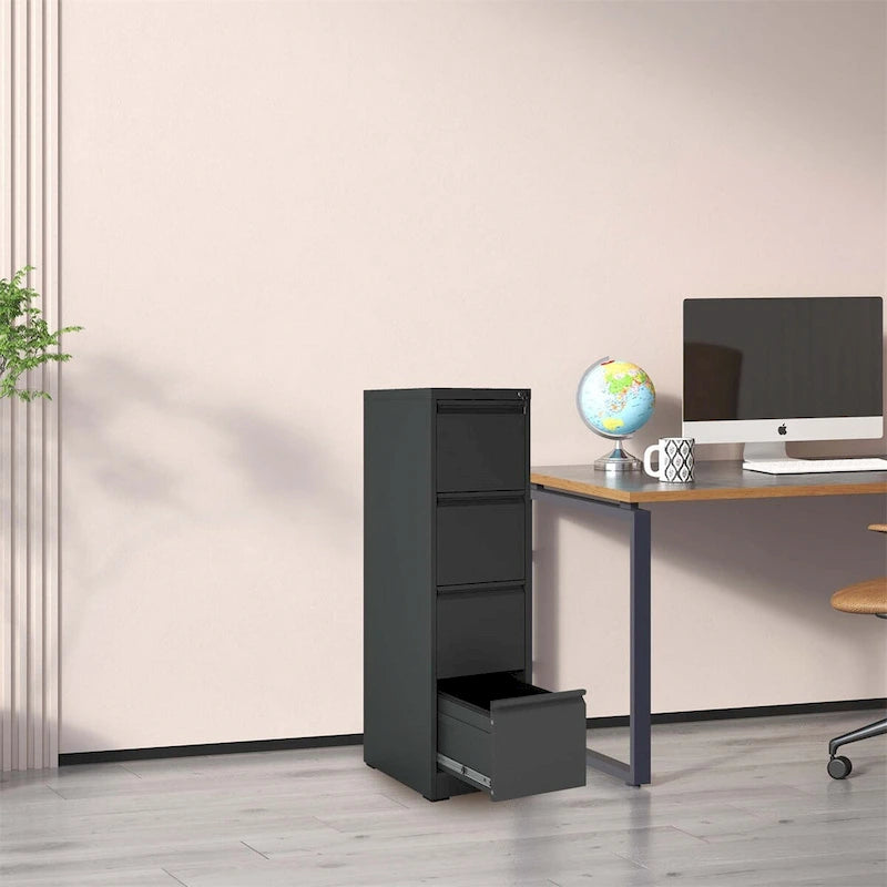 Classeur vertical métallique à 4 tiroirs avec serrure pour le bureau et la maison