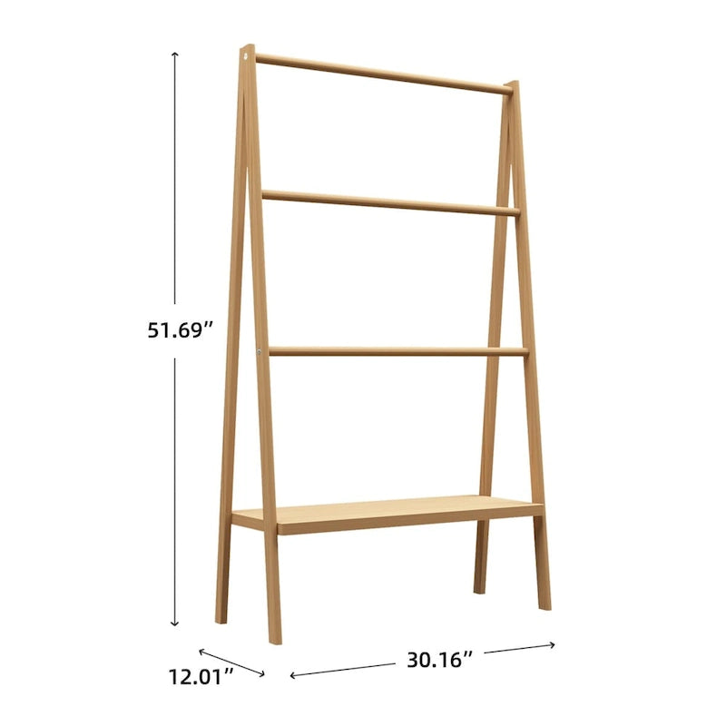 Étagère à serviettes en bambou avec étagère de rangement