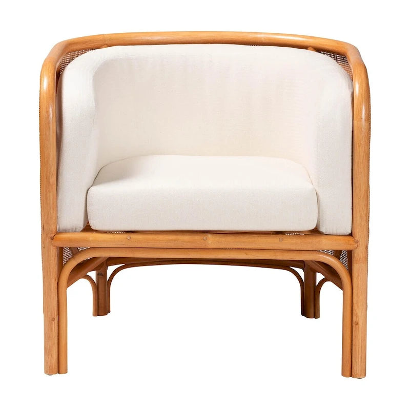Fauteuil d'appoint en rotin clair bohème