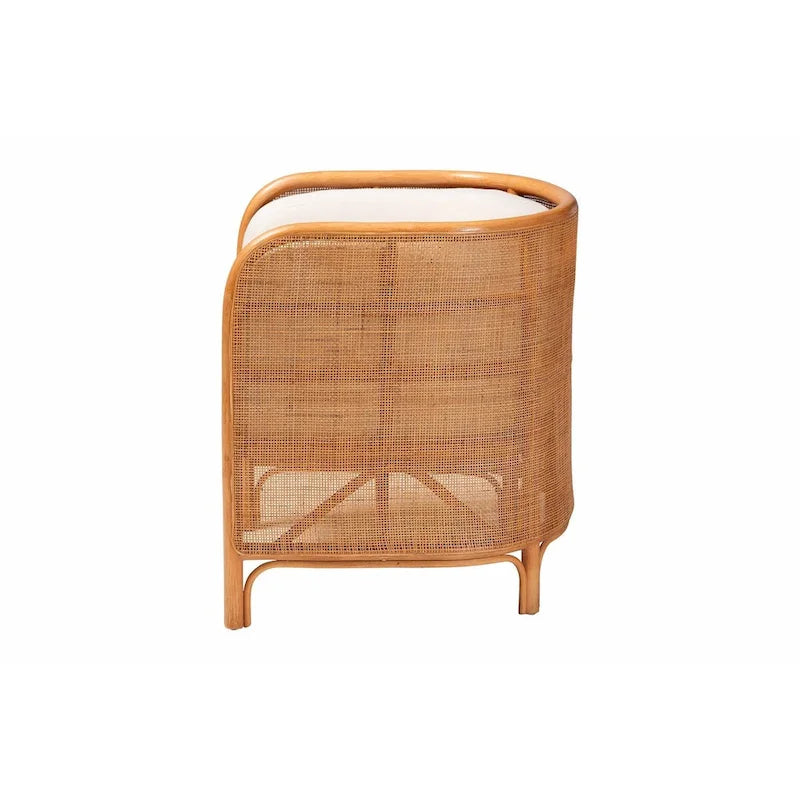 Fauteuil d'appoint en rotin clair bohème