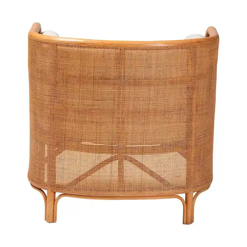 Fauteuil d'appoint en rotin clair bohème