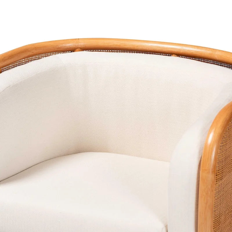 Fauteuil d'appoint en rotin clair bohème