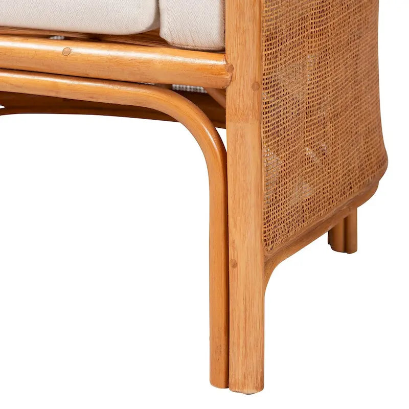 Fauteuil d'appoint en rotin clair bohème